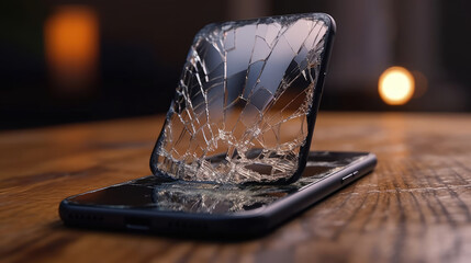 Broken iPhone fall on the ground