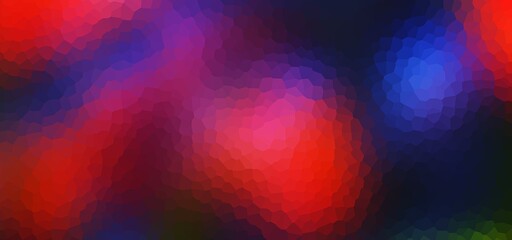 abstract background consisting of hexagons in red, blue and black colors