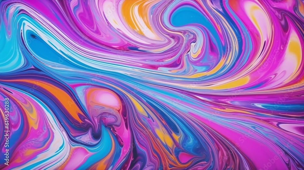 Poster an abstract painting with vibrant colors and dynamic brushstrokes