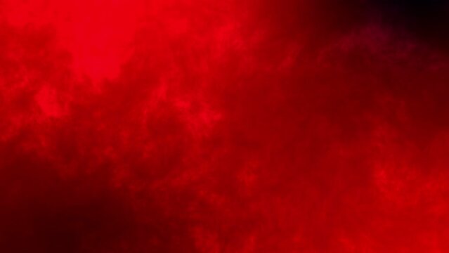 4K Red background with clouds particles on loop animation. .
