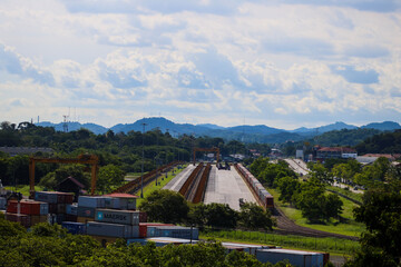 Rail way view from the top of a mountain