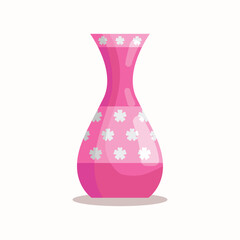 Pink Pattern Shiny Vase Vector Flat Design