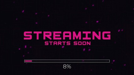 YouTube & Twitch Streaming Intro With Progress Bar, Glowing Particles, Grid Background, Pink Theme