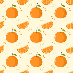 orange fruits seamless pattern background