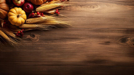 Thanksgiving dark wooden background photo place for text 