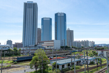 Fototapeta na wymiar 神奈川県新川崎　鉄道基地の風景