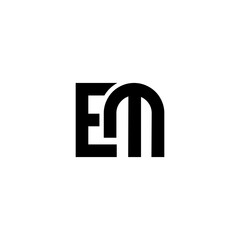 Letter EM logo, Letter EM line logo design	