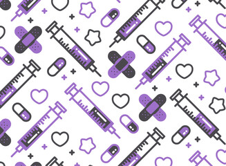 病みかわいいイラストのシームレスなパターン