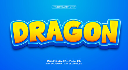 Dragon fully editable premium vector text effect