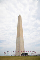 Washington Monument on cloudy day