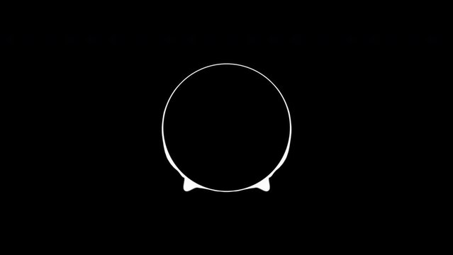 sphere with alpha channel, audio spectrum on circle looping wave animation background.