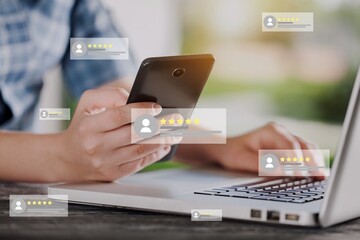 Customer Survey concept, service rating application
