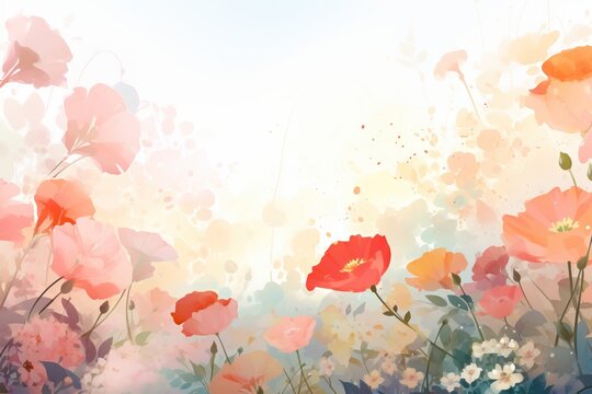 flowers in watercolor frame flower frame