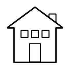 House, homepage png illustration. Icon, symbol, object, or business infographic. Sticker, web button. Simple, outline pictogram, pictograph. Transparent background. Kids wall art, room decor.