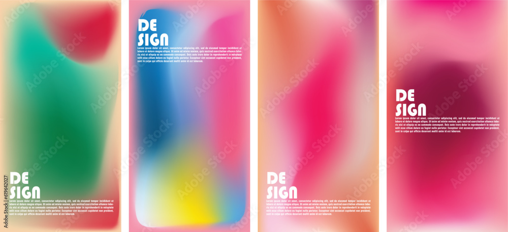 Wall mural cosmic symphony vector set of colorful abstract background with gradients that can be used in variou