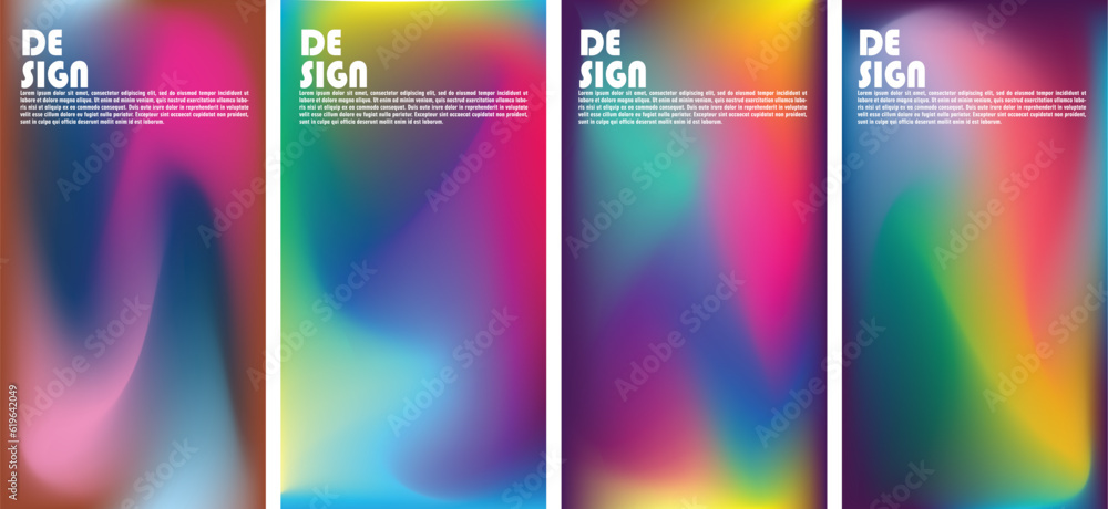Wall mural cosmic symphony vector set of colorful abstract background with gradients that can be used in variou