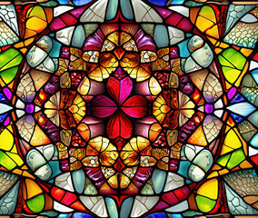 Fototapeta na wymiar Exquisite stained glass patterns