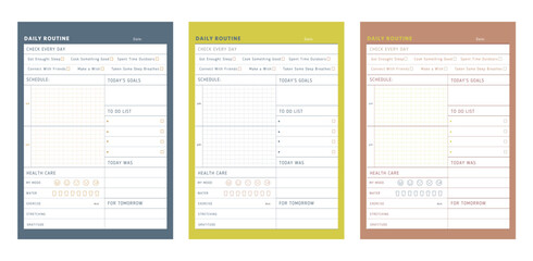 3 set of Daily Rountine planner. 