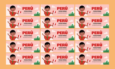 peru independence day banner template vector flat design