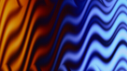 Obraz premium Glowing waves texture. Abstract background. Luminescent curves. Dark blue orange color gradient light ripple futuristic design.