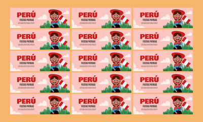 peru independence day banner template vector flat design