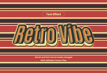 Retro vibe vintage bold 3D editable text effect. Vintage text effect with colourful rainbow striped colours on retro texture background design. 1970s American culture style. 4th of July America