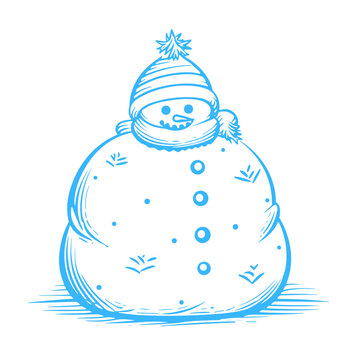 recommend clip art: snowman doodle outline icon. hand-drawn style vector illustration