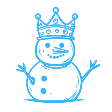 recommend clip art: snowman doodle outline icon. hand-drawn style vector illustration