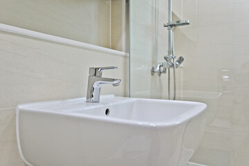 A well-cleaned bathroom sink