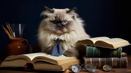 Himalayan Student: Whiskered Scholar, Quest for Knowledge