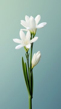Tuberose flower blurred background. AI Generated