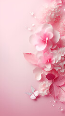 Pink Flowers Wallpaper Vertical Background| Generative AI