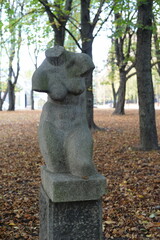 Sculpture "Female torso" by V. Shelov on Kant Island in Kaliningrad