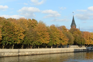 Fototapeta na wymiar Autumn view of Kanta Island in Kaliningrad