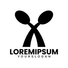 letter x spoon logo design