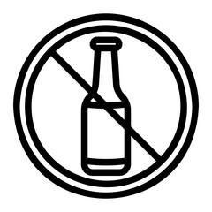 no alcohol line icon
