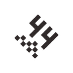 MONOGRAM TILE LOGO WITH THE SHAPE OF THE NUMBER 44