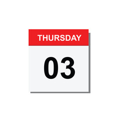 calender icon, 03 thursday icon with white background