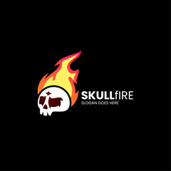 Vector Logo Illustration Skull Gradient Colorful Style
