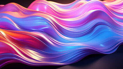 Luminous Symphony: Holographic Neon Fluid Waves. Generative AI