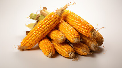 Rustic Harvest: Bunch of Dried Corn Cobs. Generative AI