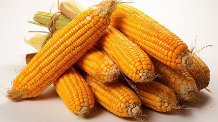 Harvest's Legacy: Bunch of Dried Corn Cobs. Generative AI