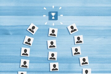 Collaboration or business teamwork concept. Set of cubes