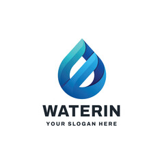 Water Logo Gradient Vector Icon Illustration