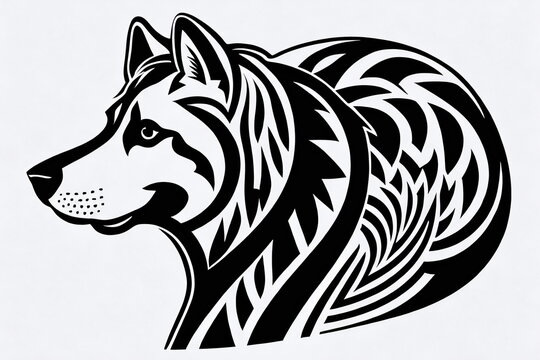 illustration of  tribal wolf