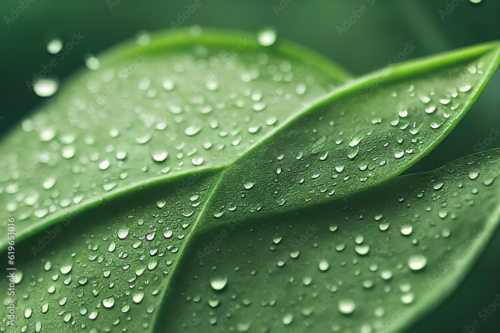 Poster green leaf background close up view. nature foliage abstract of leave texture for showing concept of