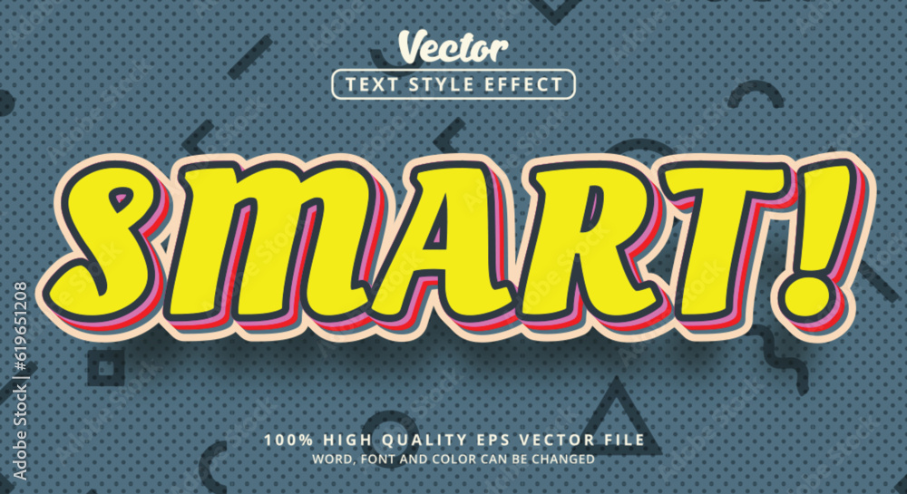 Poster Editable text effect, Smart text with layered combination style and combination color with modern style