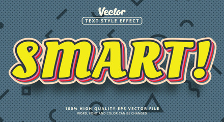 Editable text effect, Smart text with layered combination style and combination color with modern style