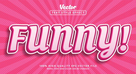 Editable text effects, Funny text in attractive cartoon style with nice pink color