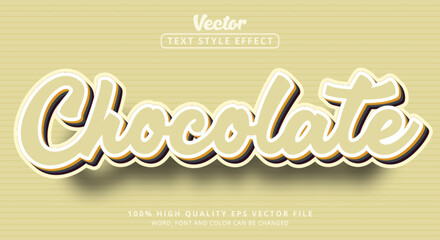 Chocolate text in layered style and modern style editable text effect